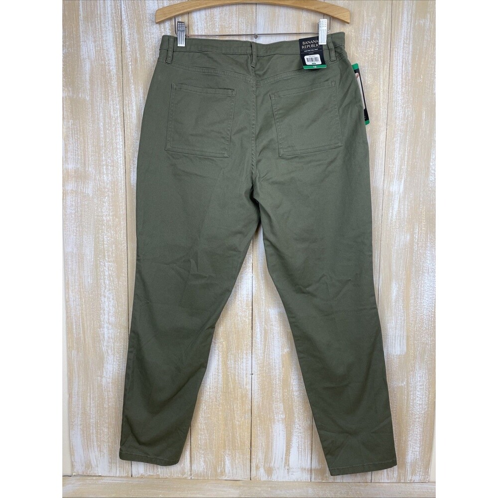 NWT Banana Republic Women's High Rise Twill Pants Green Size 12 - Picture 3 of 11